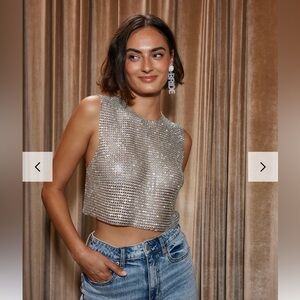 12th Tribe NWT Rhinestone Top : Size Medium